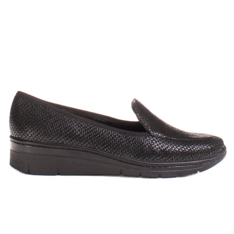 Radoskór Mocassins femme noirs confortables pour un pied plus large le noir