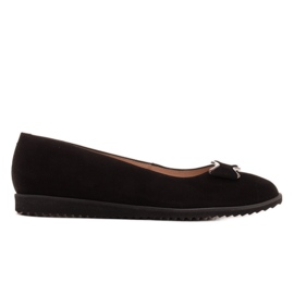 Marco Shoes Ballerines en cuir suédé noir le noir