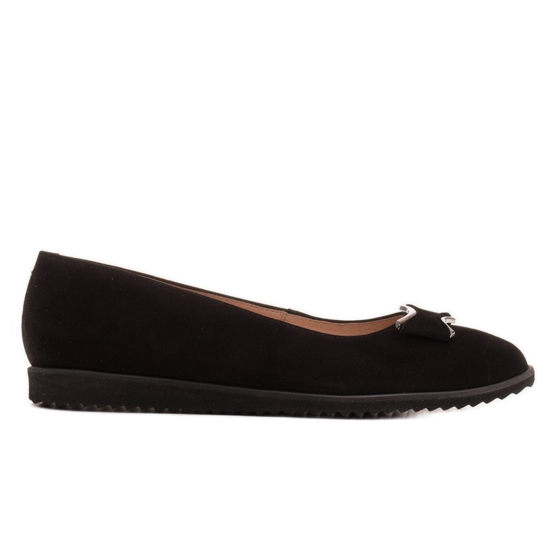Marco Shoes Ballerines en cuir suédé noir le noir