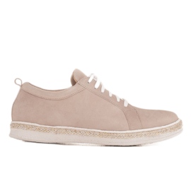 Marco Shoes Baskets nouées en daim beige