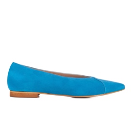 Marco Shoes Ballerines bleues en daim naturel