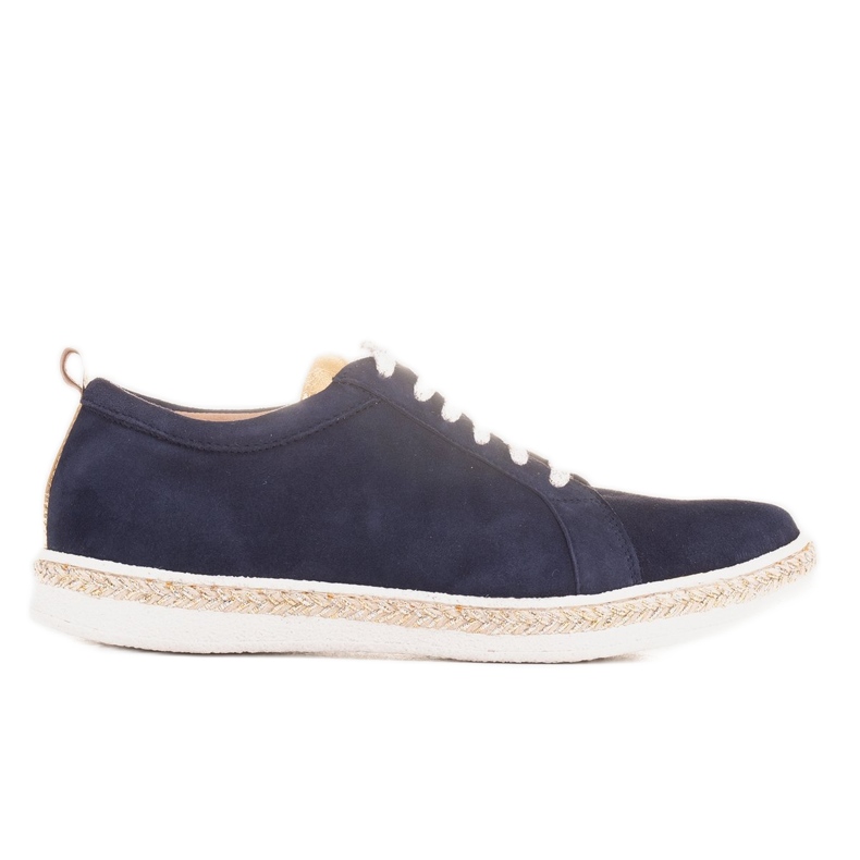 Marco Shoes Baskets sport en daim naturel bleu marin