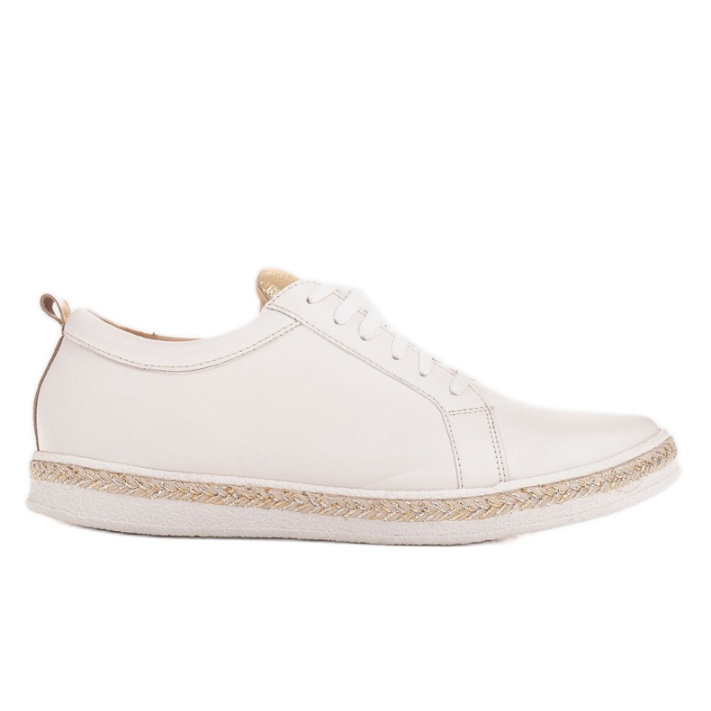 Marco Shoes Baskets de sport en cuir naturel blanche