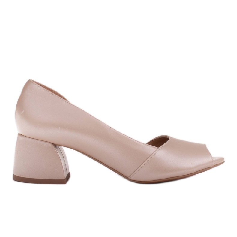 Marco Shoes Pompes avec un côté ouvert beige