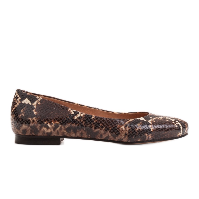 Marco Shoes Ballerines marron à motif serpent brun