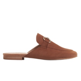 Marco Shoes Chaussons femme en daim avec ornement brun Marco Shoes Chaussons femme en daim avec ornement brun