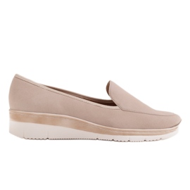 Radoskór Chaussures compensées basses confortables pour un pied plus large beige