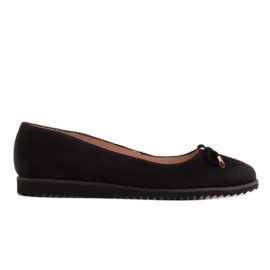 Marco Shoes Ballerines noires en daim naturel le noir