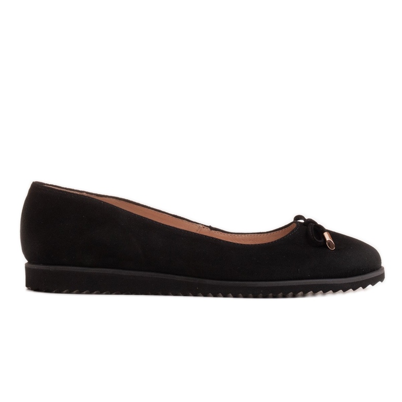 Marco Shoes Ballerines noires en daim naturel le noir