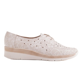 Radoskór Chaussures compensées basses confortables pour un pied plus large beige