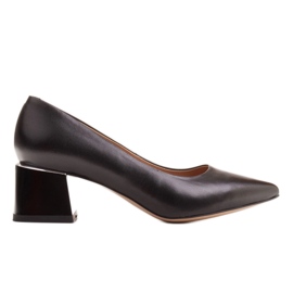 Marco Shoes Escarpins élégants pour femmes en cuir naturel noir