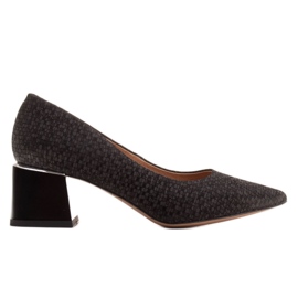 Marco Shoes Escarpins élégants en peau de chamois noir