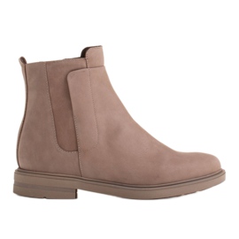 Marco Shoes Bottes légères isolées avec un fond plat en cuir naturel beige