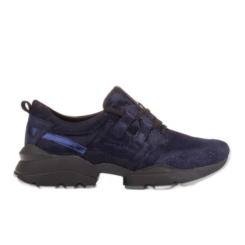 Marco Shoes Baskets de sport en daim naturel de haute qualité bleu