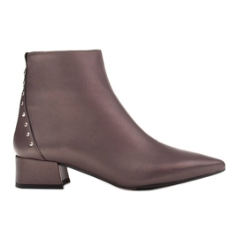 Marco Shoes Bottines Marco 1653b à talons bas en cuir brun