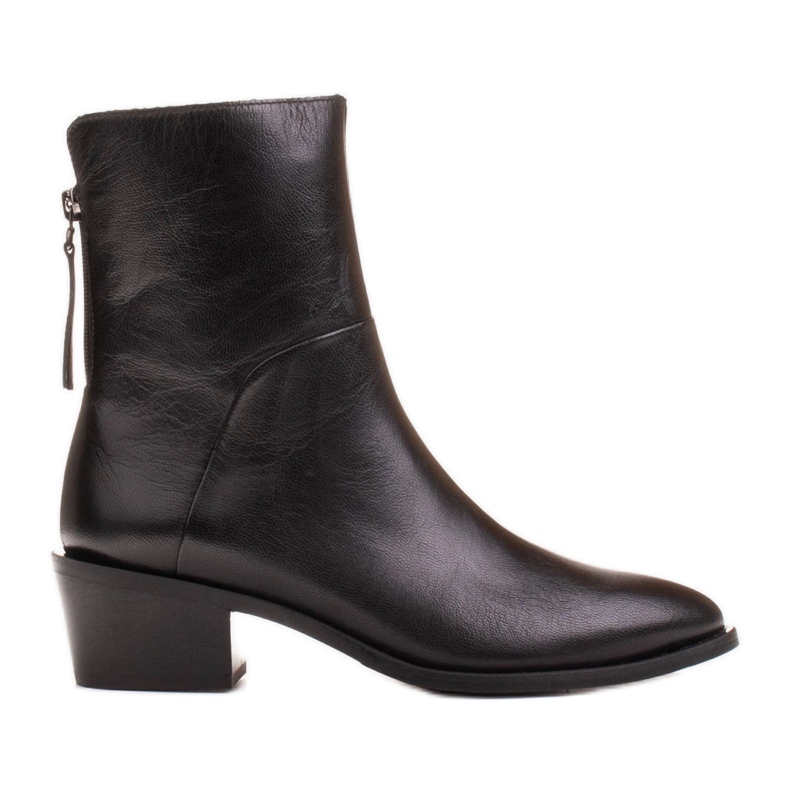 Marco Shoes Bottines en cuir noir avec circonférence supérieure réglable le noir Marco Shoes Bottines en cuir noir avec circonférence supérieure réglable le noir