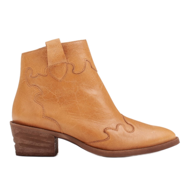 Marco Shoes Bottes jaunes en cuir naturel froissé irrégulièrement