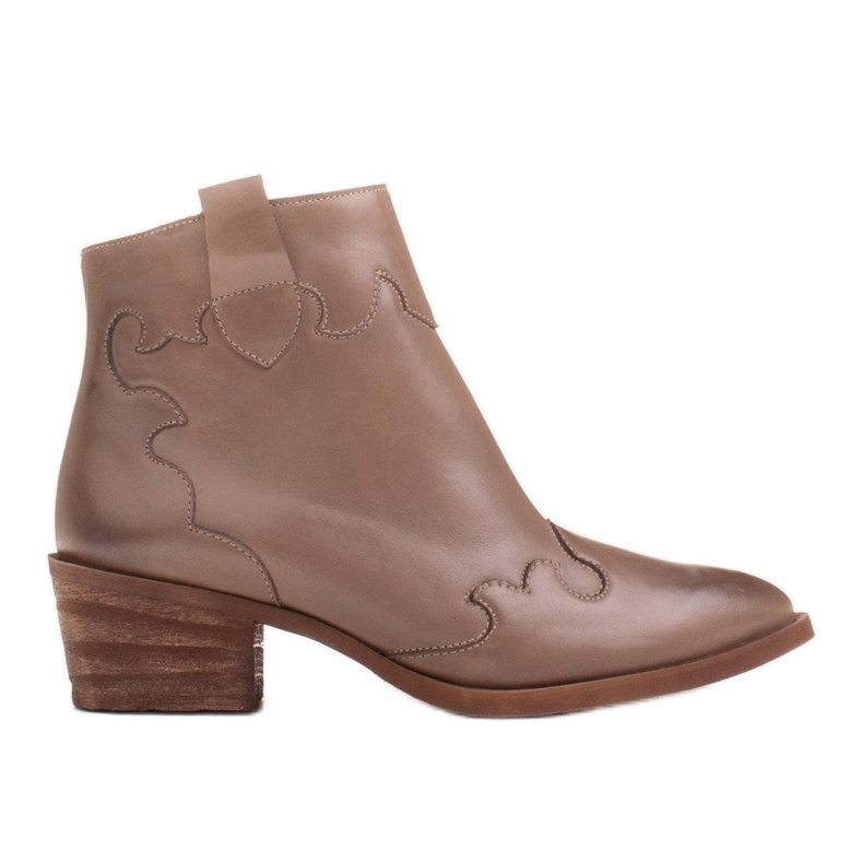Marco Shoes Bottines beiges en cuir fleur naturel sans isolation Marco Shoes Bottines beiges en cuir fleur naturel sans isolation