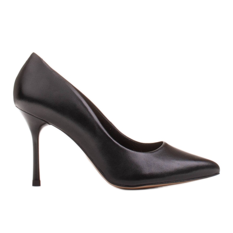Marco Shoes Escarpins noirs en cuir grainé souple avec talons hauts le noir