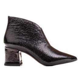 Marco Shoes Bottines 1460B slim en cuir noir avec tige en caoutchouc le noir