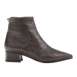 Marco Shoes Bottes fines avec cuir intéressant dans un thème animalier vert