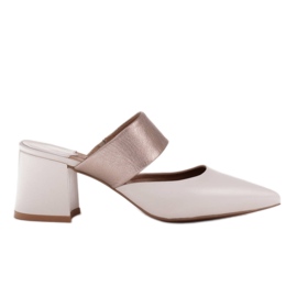 Marco Shoes Pantoufles élégantes pour femmes pour l'été beige blanc