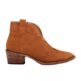 Marco Shoes Boots non isolées avec empiècements en daim et ondulations brun
