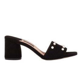 Marco Shoes Chaussons pour femmes Marco en daim naturel le noir