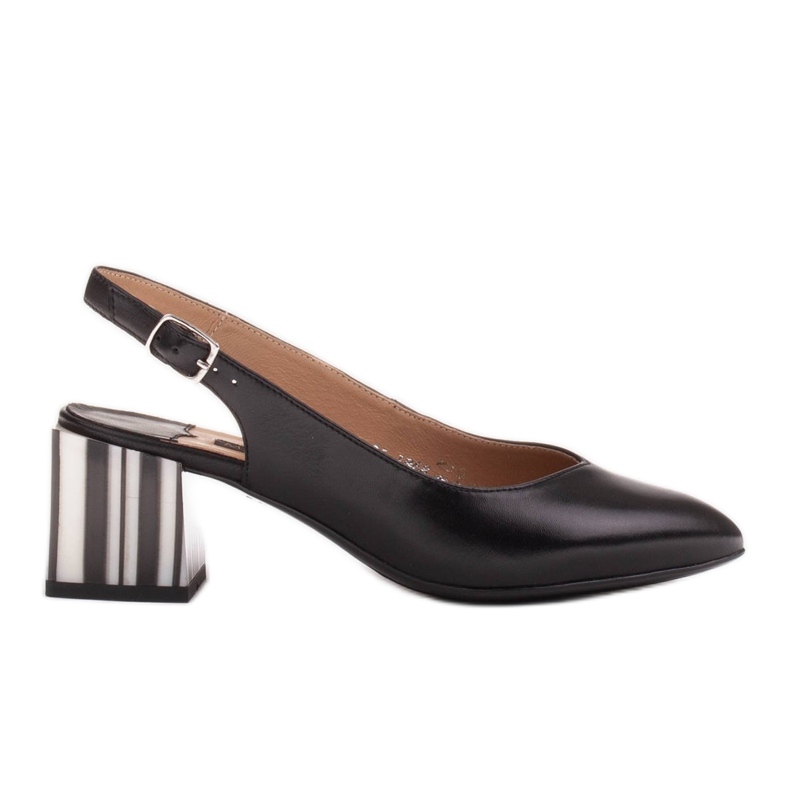 Marco Shoes Escarpins élégants pour femmes à talon zébré le noir
