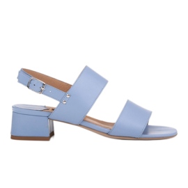 Marco Shoes Sandales Cinta à talon gainé de cuir bleu Marco Shoes Sandales Cinta à talon gainé de cuir bleu