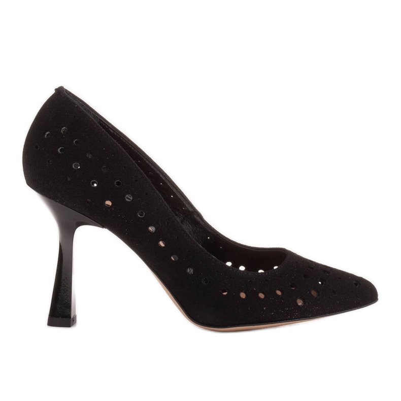 Marco Shoes Escarpins en daim naturel avec perforation décorative le noir