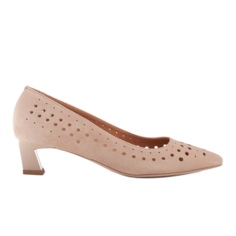 Marco Shoes Escarpins pour femmes avec perforation intéressante beige Marco Shoes Escarpins pour femmes avec perforation intéressante beige