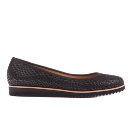 Marco Shoes Ballerines Marco pour femmes en daim naturel de haute qualité noir