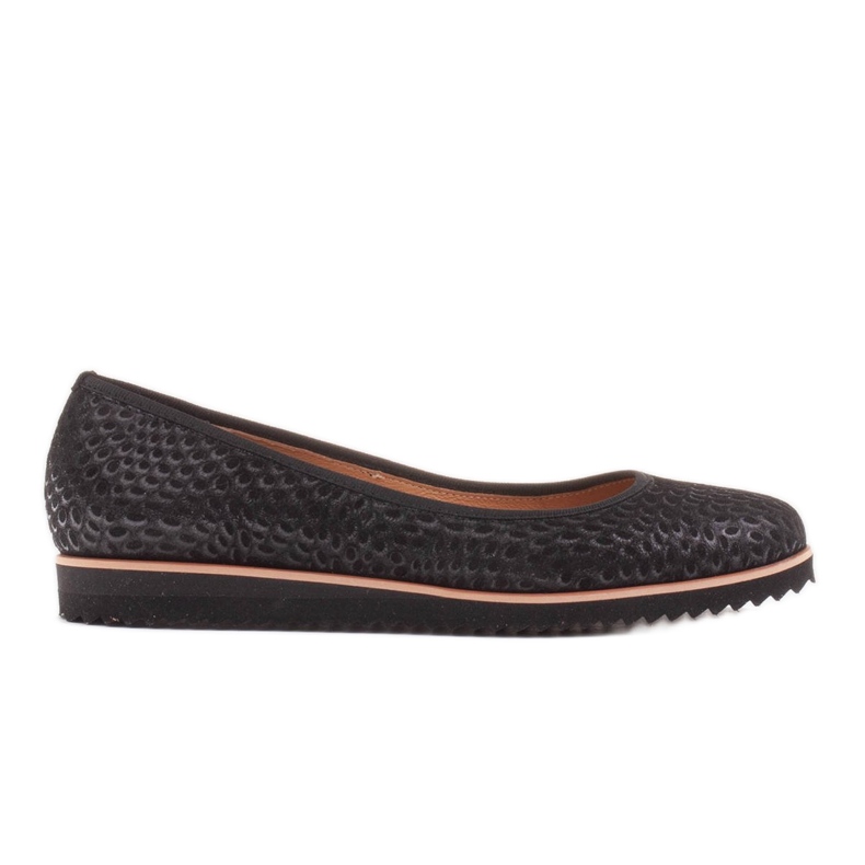 Marco Shoes Ballerines Marco pour femmes en daim naturel de haute qualité le noir