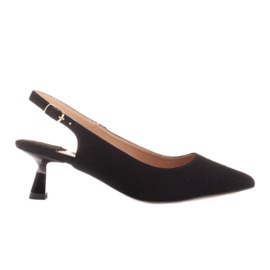 Marco Shoes Escarpins en daim délicat avec une bride le noir