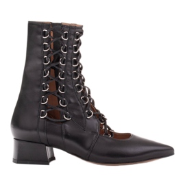 Marco Shoes Bottes tressées avec une sangle le noir