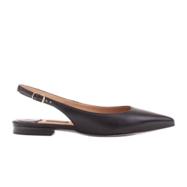 Marco Shoes Sandales en cuir naturel de couleur noire