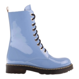 Marco Shoes Bottines hautes, bottines nouées sur une semelle translucide bleu