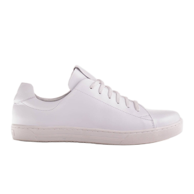 Marco Shoes Baskets de sport en cuir grainé blanc blanche