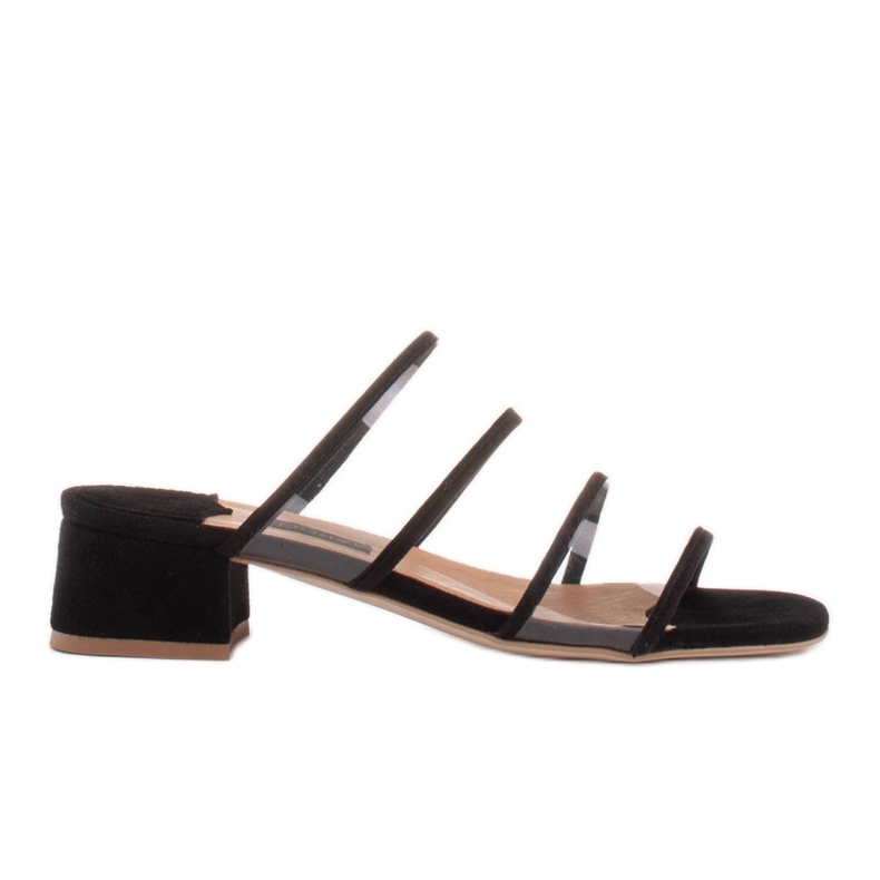 Marco Shoes Chaussons femme à rayures translucides le noir Marco Shoes Chaussons femme à rayures translucides le noir