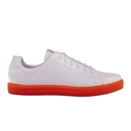 Marco Shoes Baskets de sport en cuir grainé blanc blanche Marco Shoes Baskets de sport en cuir grainé blanc blanche