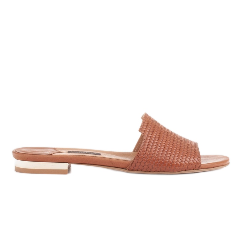 Marco Shoes Pantoufles élégantes en cuir marron pour femmes brun Marco Shoes Pantoufles élégantes en cuir marron pour femmes brun