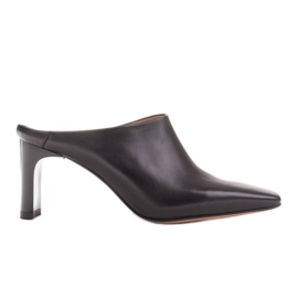 Marco Shoes Escarpins d'été en cuir à dos ouvert le noir