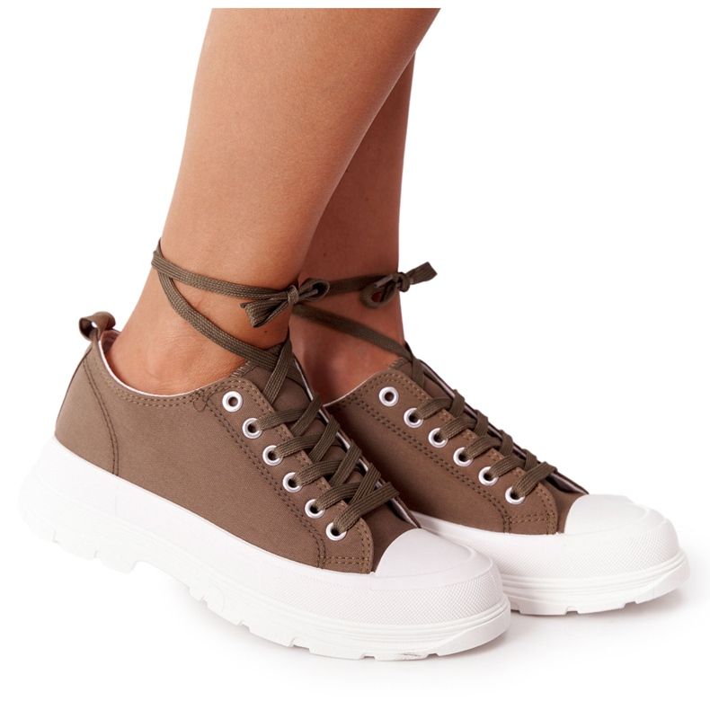 Sneakers pour femmes sur la plate-forme verte Travel Time
