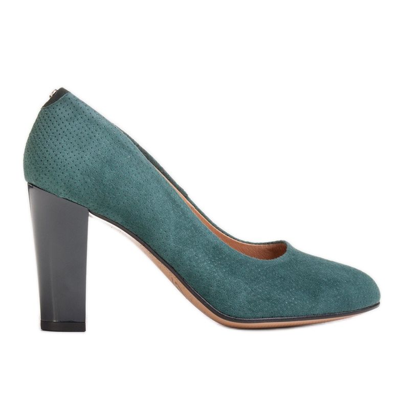 Marco Shoes Escarpins verts 777P en cuir suédé unique avec des points 3D