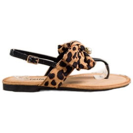 Seastar Sandales élégantes avec un nœud brun noir