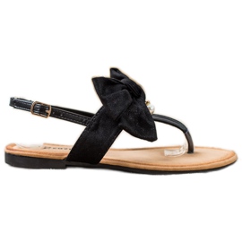 Seastar Sandales élégantes avec un nœud le noir Seastar Sandales élégantes avec un nœud le noir