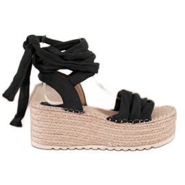 Seastar Sandales nouées sur une plate-forme haute noir