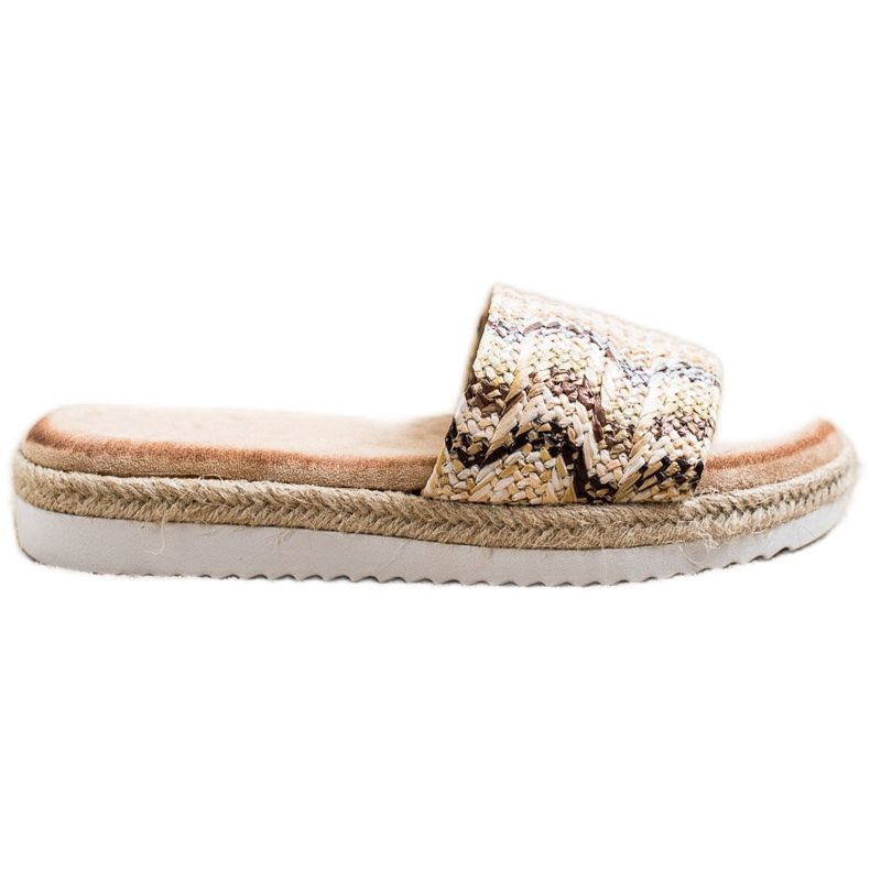 SHELOVET Espadrilles Chaussons Sur La Plateforme beige brun