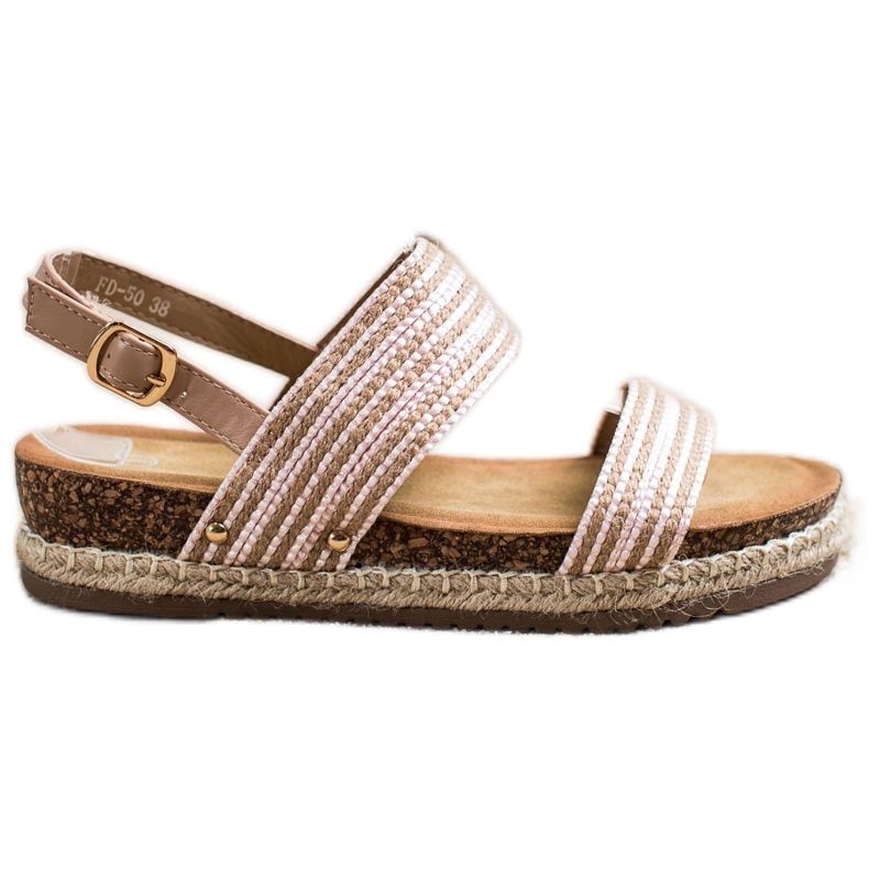 SHELOVET Sandales confortables avec boucle brun rose